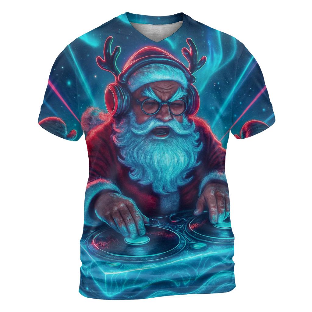 Santa Cosmic DJ creative print fashion shirts