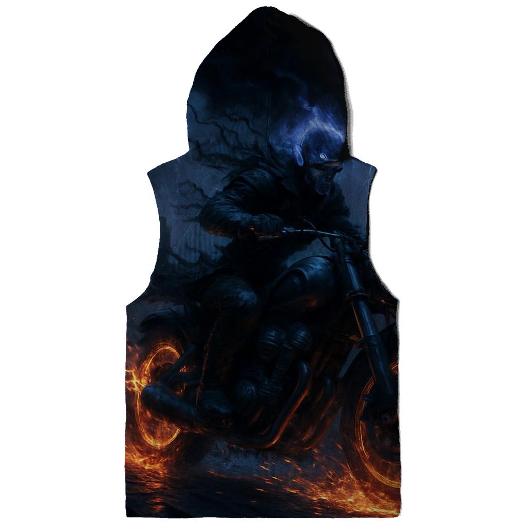 Grim Rider Through Neon Ruins designer hoodies