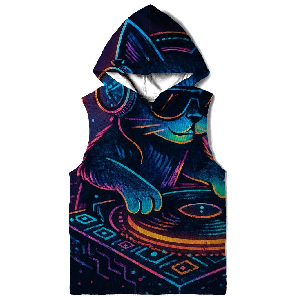 Retro Arcade DJ Cat hoodie designs