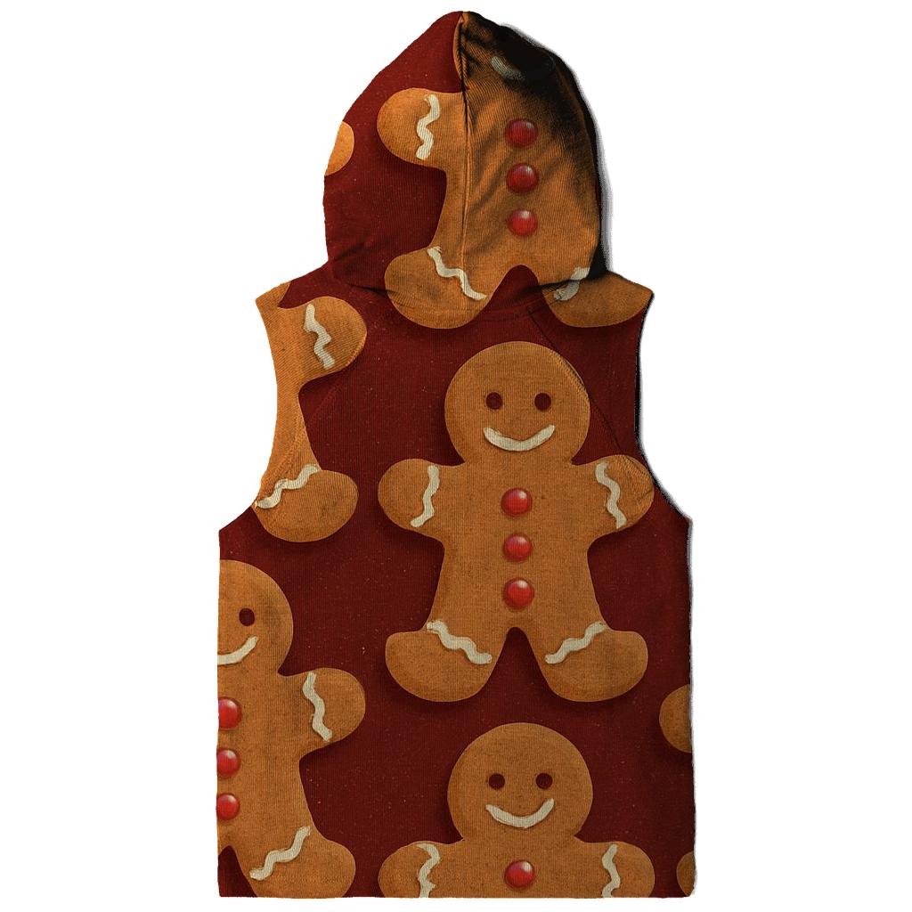 Gingerbread Man Grid On Burgundy Background designer hoodies