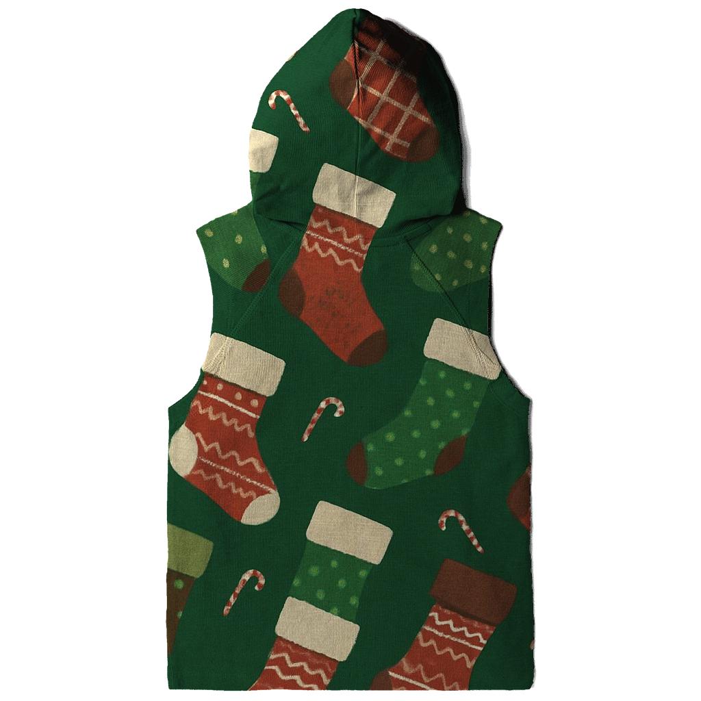 Stocking Chevron Array On Forest Green Background printed hoodies