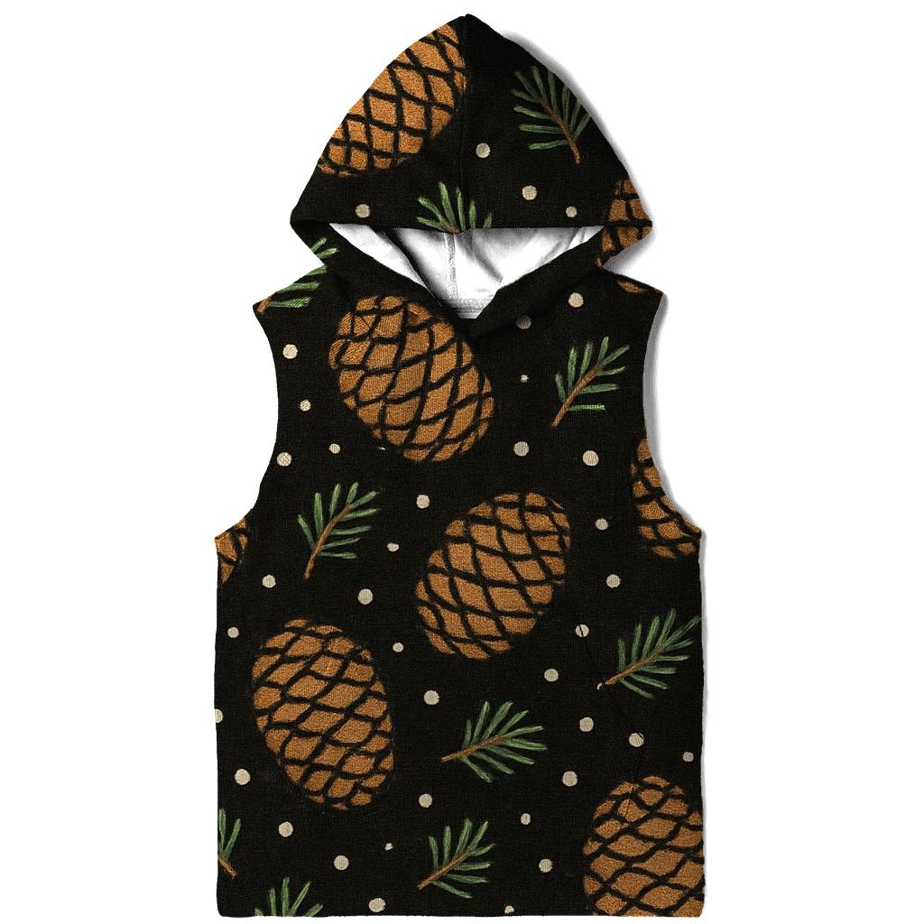 Pine Cone Diagonal Scatter On Black Background heavyweight hoodies