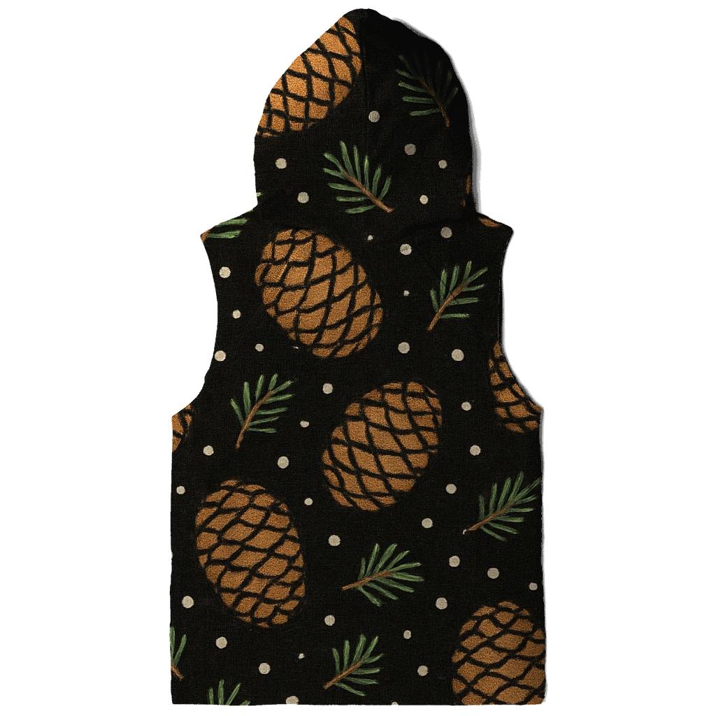 Pine Cone Diagonal Scatter On Black Background heavyweight hoodies