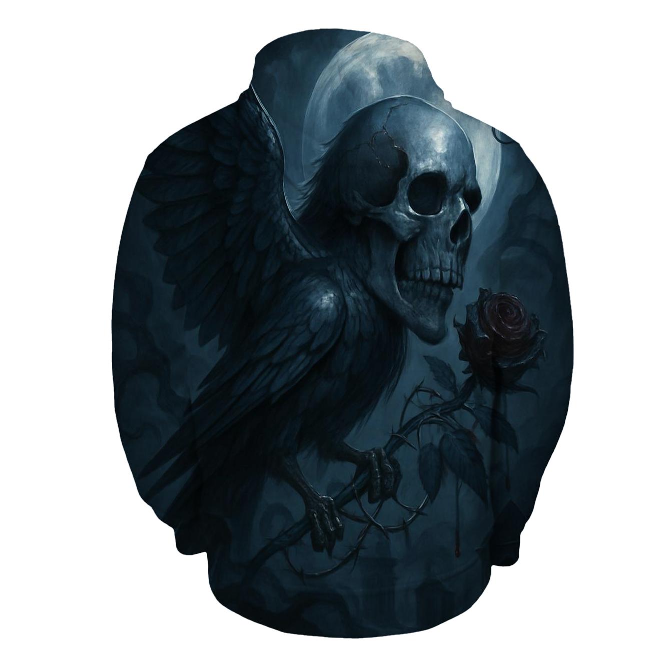 Raven Of Bone And Night embroidered hoodies
