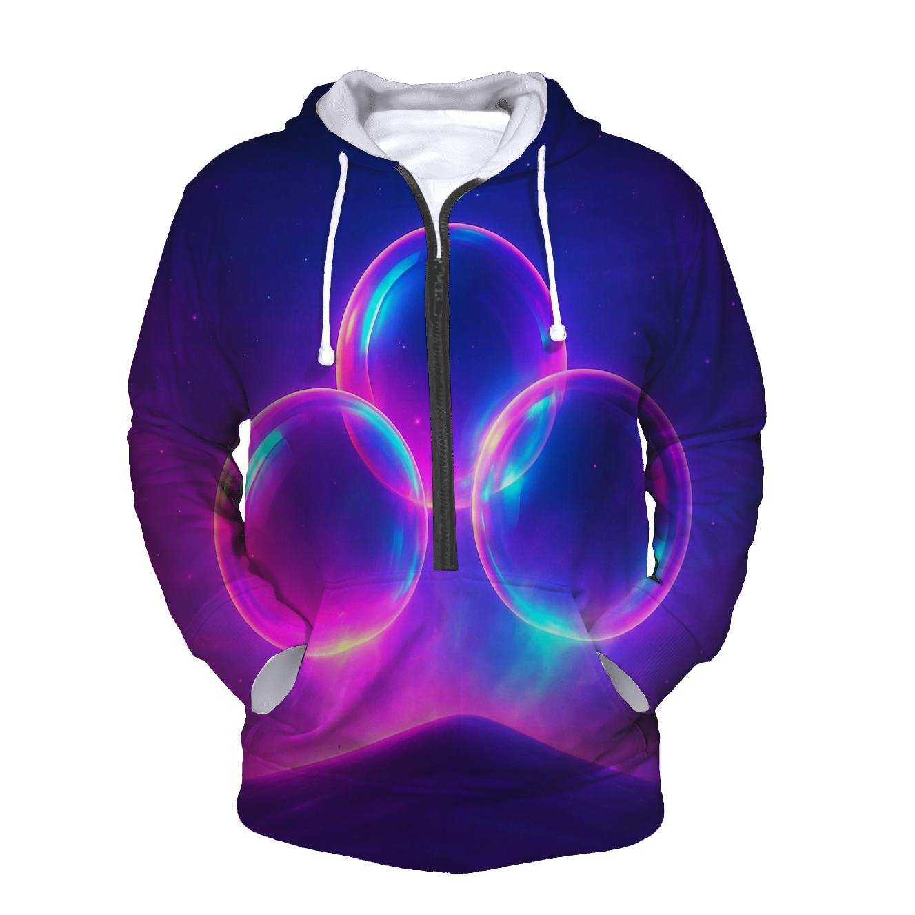 Neon Orb Horizon premium hoodies