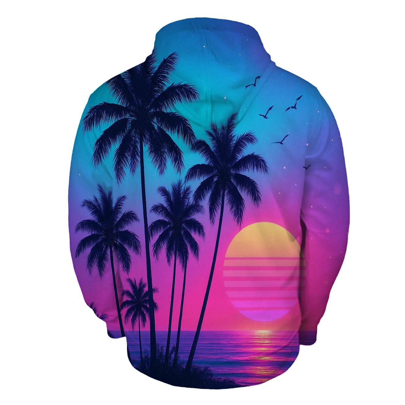 Neon Palm Twilight hoodie designs