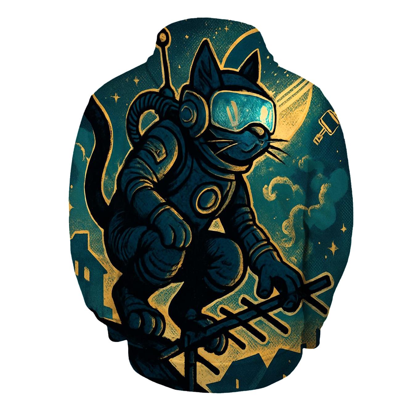 Astronaut Alley Cat Patrol embroidered hoodies