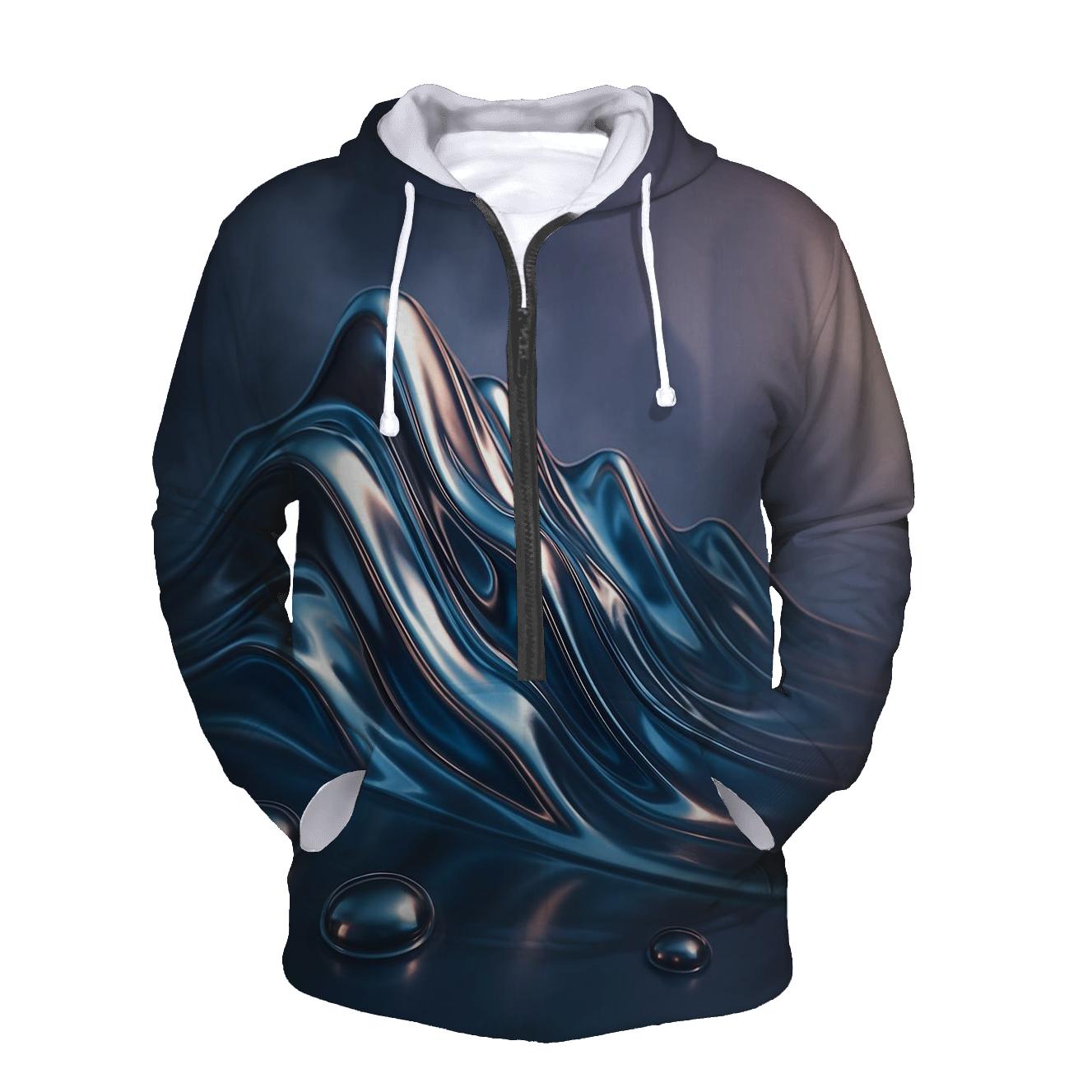 Liquid Chrome Ridge zip-up hoodies