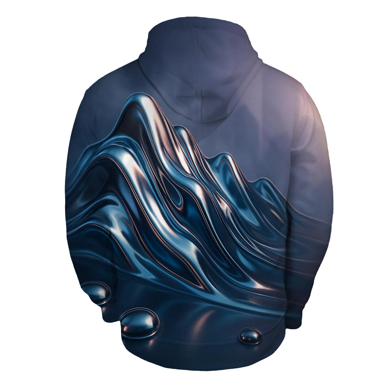 Liquid Chrome Ridge zip-up hoodies