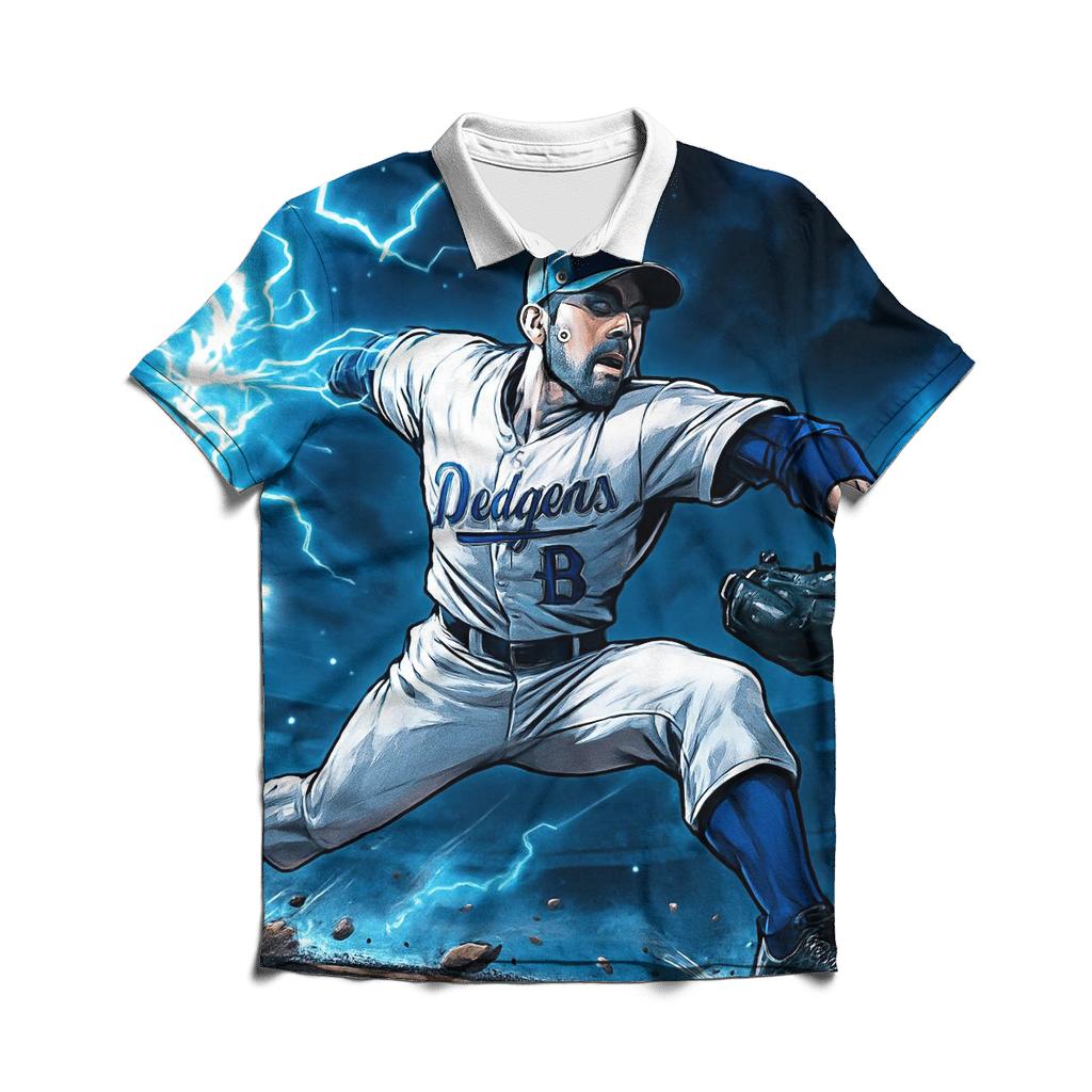 Pitcher Lightning Strike branded logo polo shirts