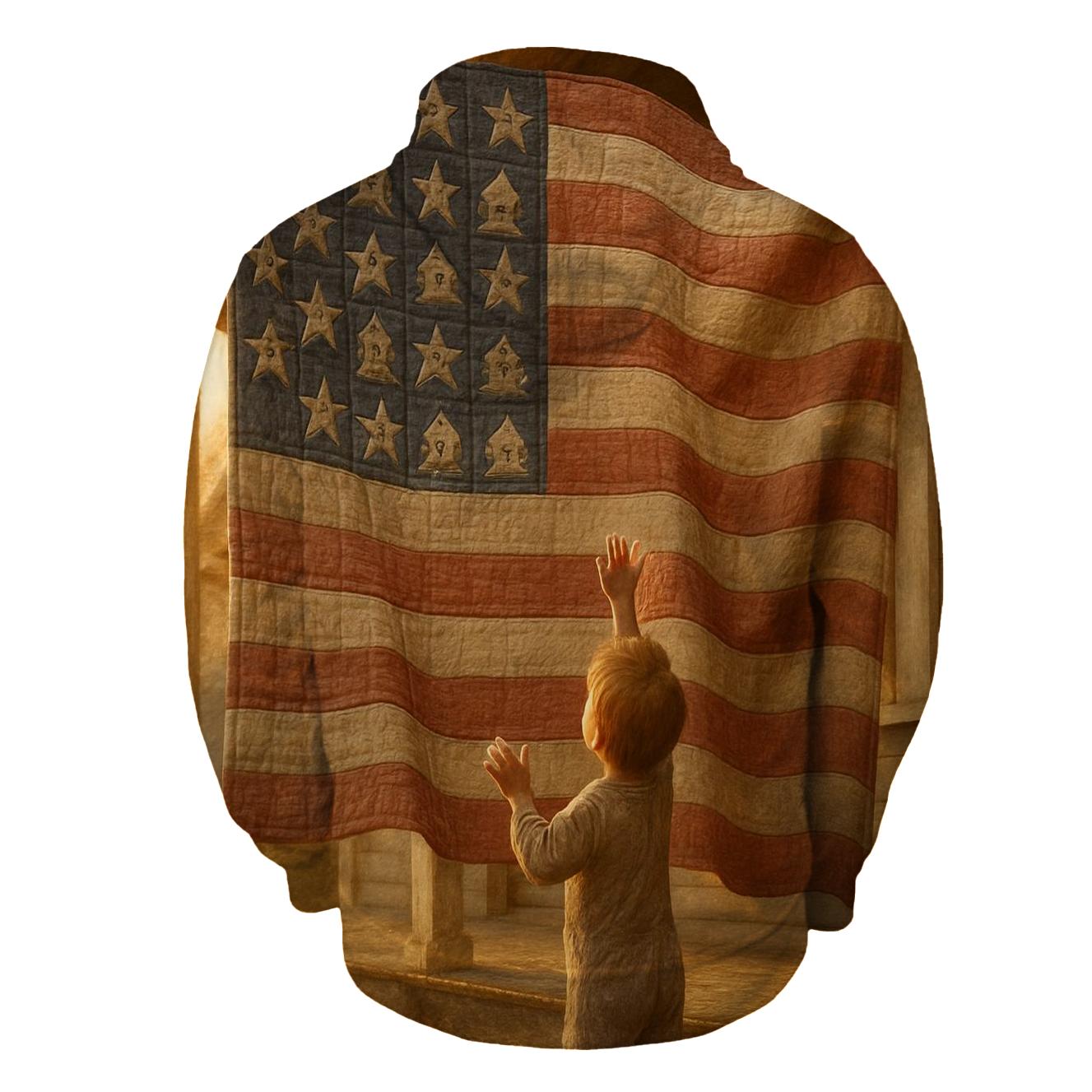 Patchwork Freedom embroidered hoodies