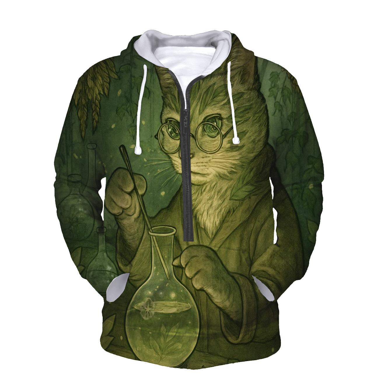 Botanical Alchemist Cat designer hoodies