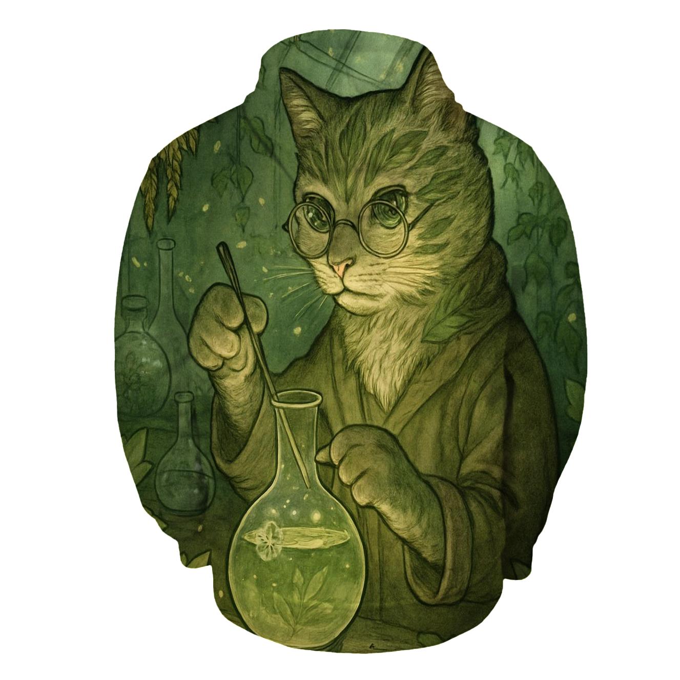 Botanical Alchemist Cat designer hoodies