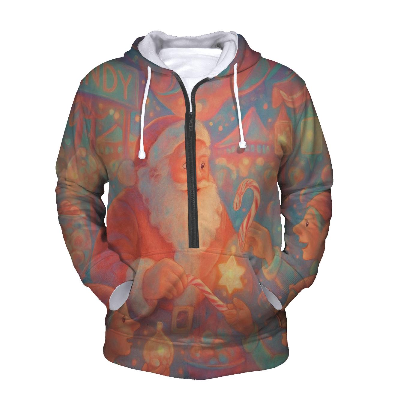 Santa At The Neon Candy Market hoodies fashion