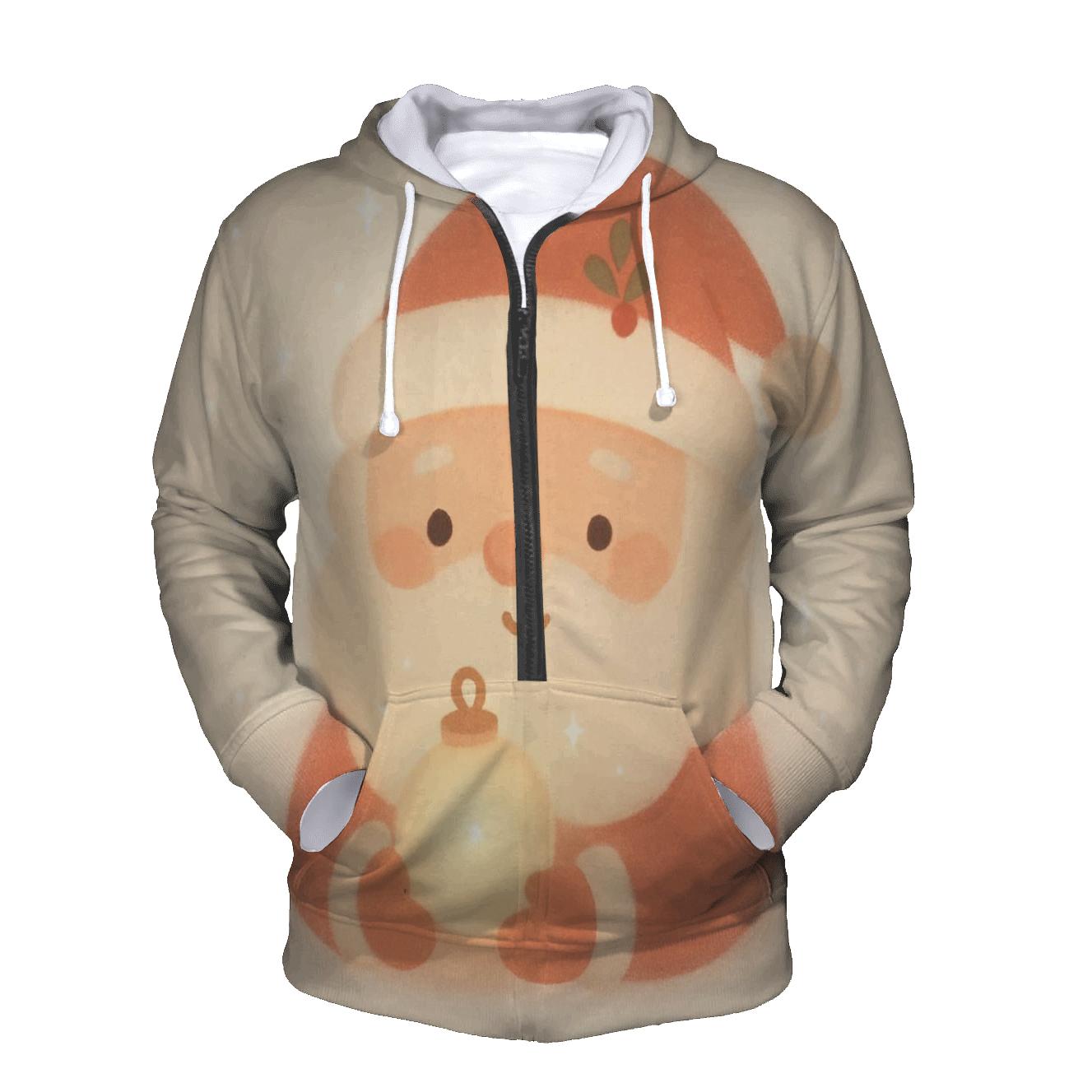Minimal Cozy Santa Portrait pullover hoodies