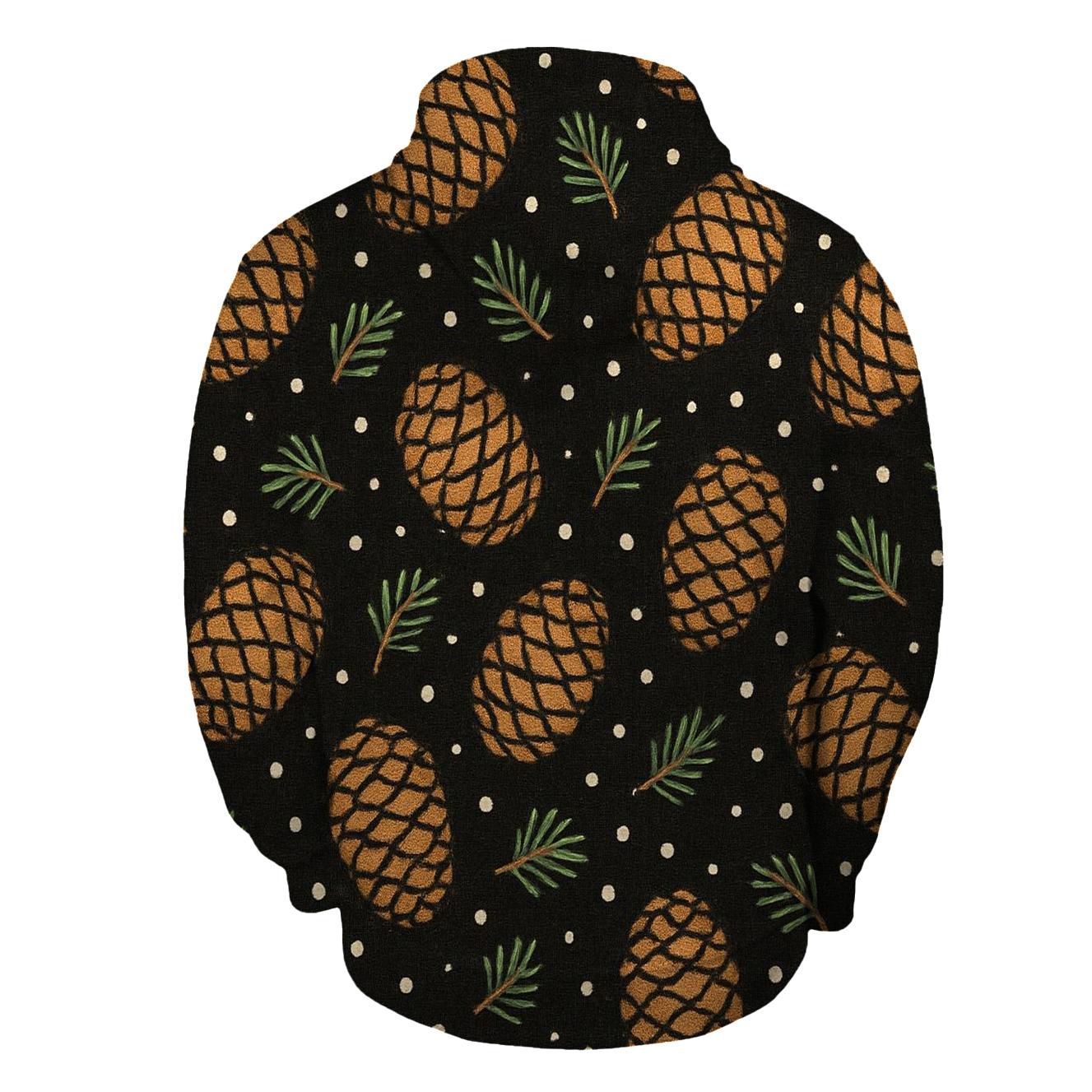 Pine Cone Diagonal Scatter On Black Background heavyweight hoodies