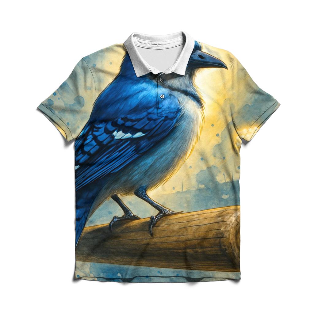 Perched Guardian Of Blue Jays stylish collar polo tees