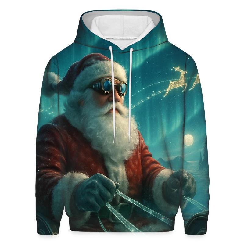 Aurora Sleigh Pilot Santa designer hoodies