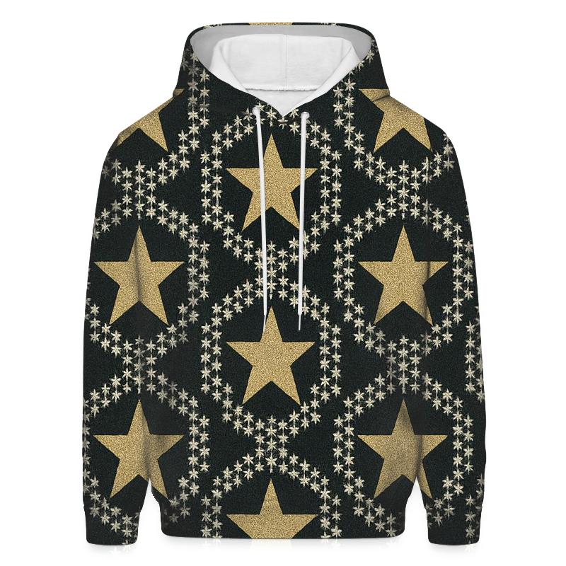 Gold Star Lattice On Midnight Background hoodie styles