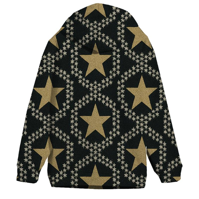 Gold Star Lattice On Midnight Background hoodie styles