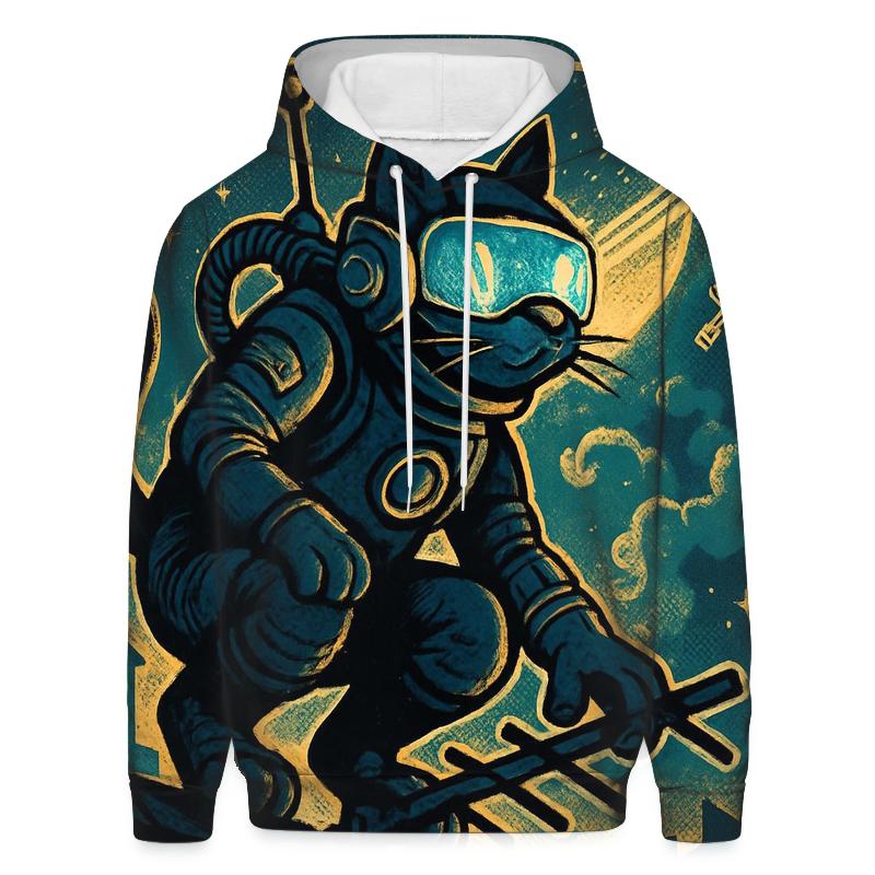 Astronaut Alley Cat Patrol printed hoodies