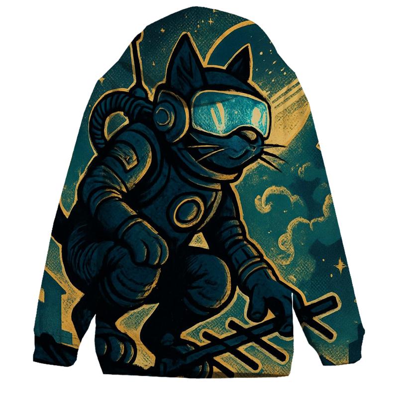 Astronaut Alley Cat Patrol printed hoodies