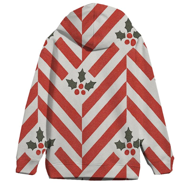 Candy Cane Chevron On White Background hoodie styles