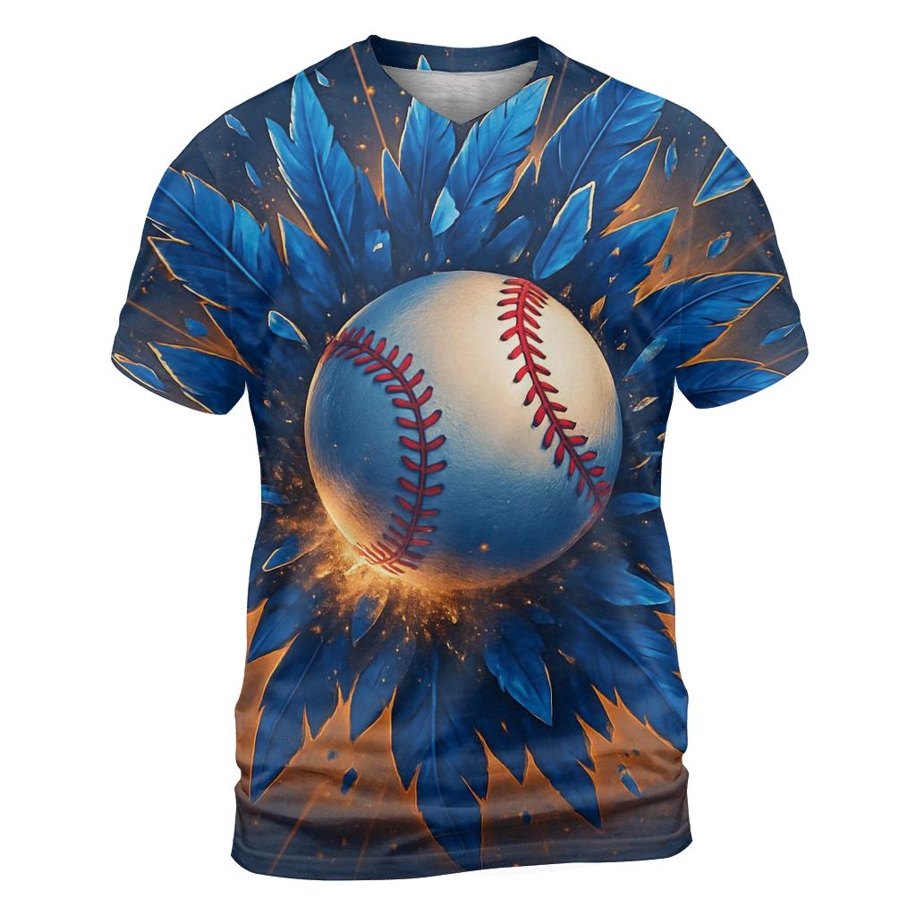 Feathered Home Run Surge Blue Jays creative print fashion shirts