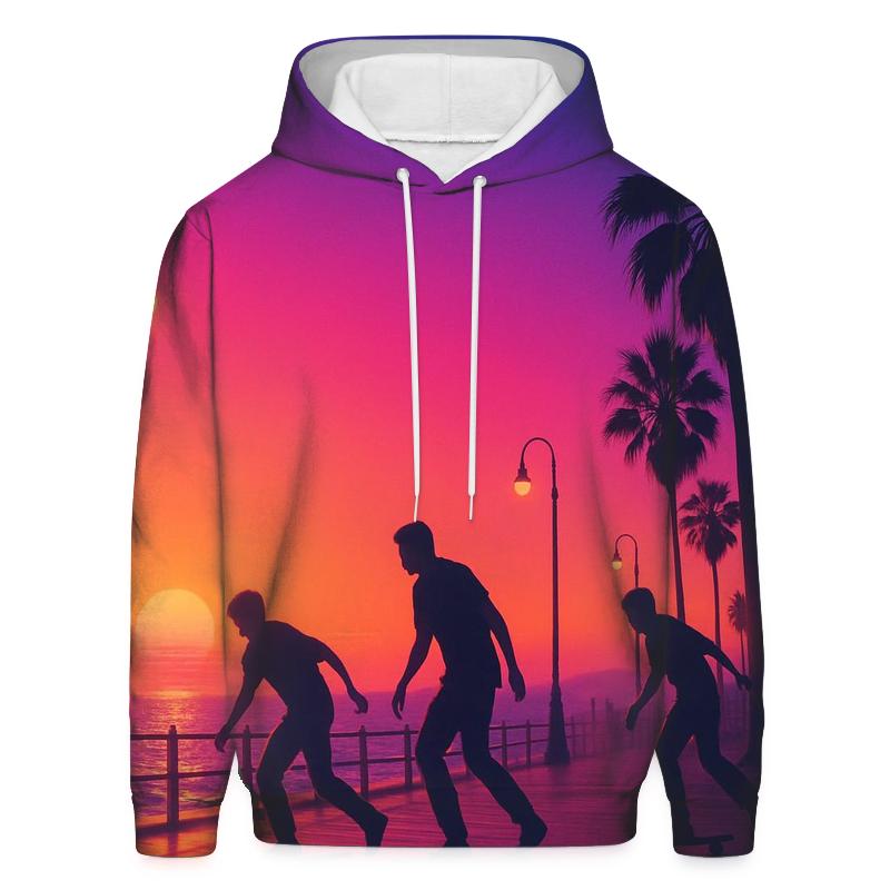 Crimson Arcade Sundown embroidered hoodies