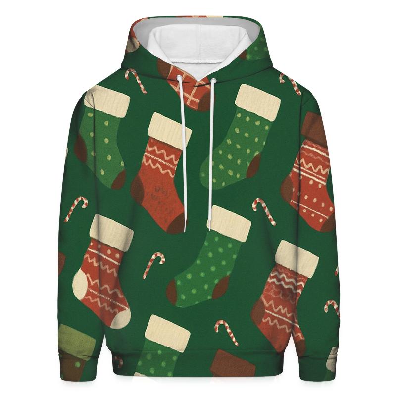 Stocking Chevron Array On Forest Green Background hoodies fashion