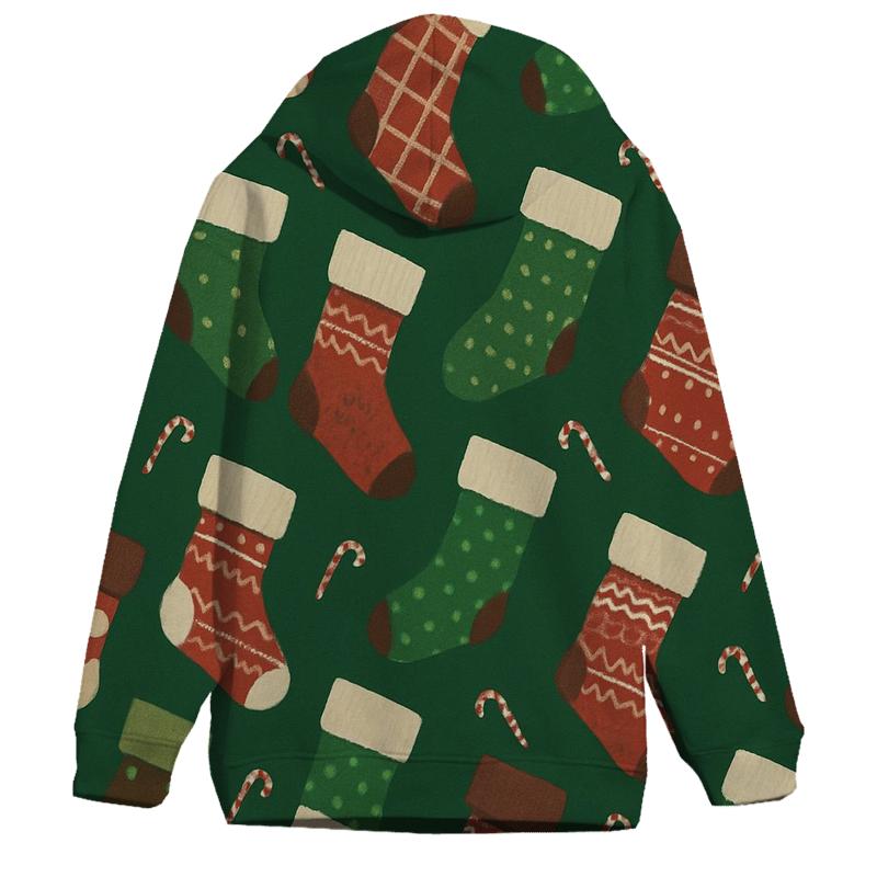 Stocking Chevron Array On Forest Green Background hoodies fashion