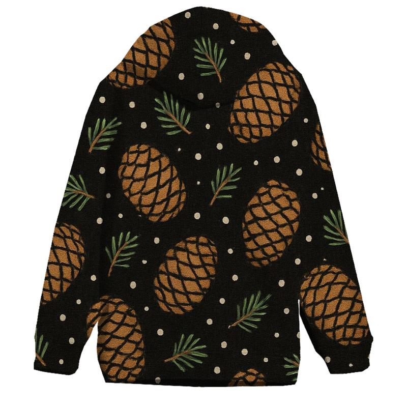 Pine Cone Diagonal Scatter On Black Background premium hoodies