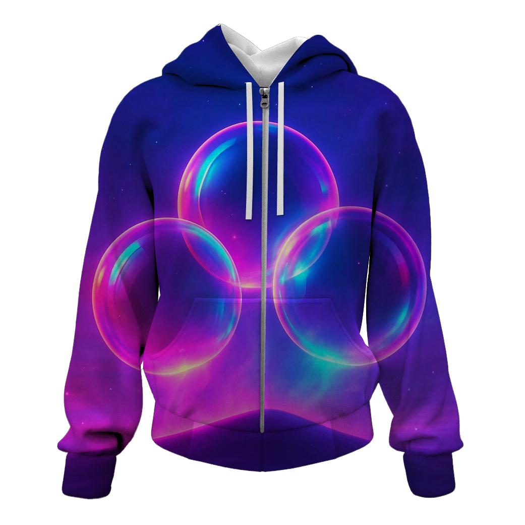 Neon Orb Horizon printed hoodies