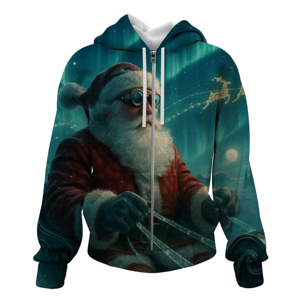 Aurora Sleigh Pilot Santa custom hoodies