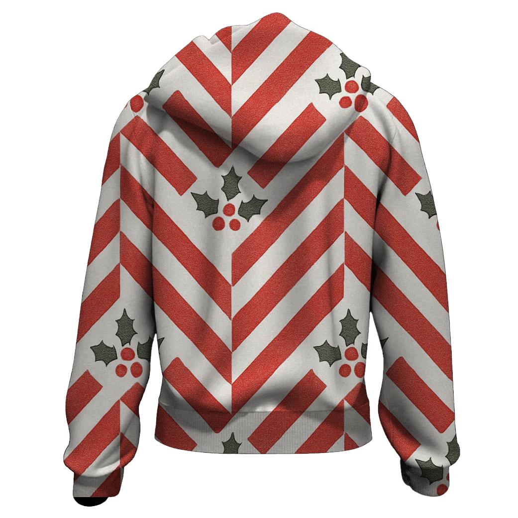 Candy Cane Chevron On White Background hoodie designs
