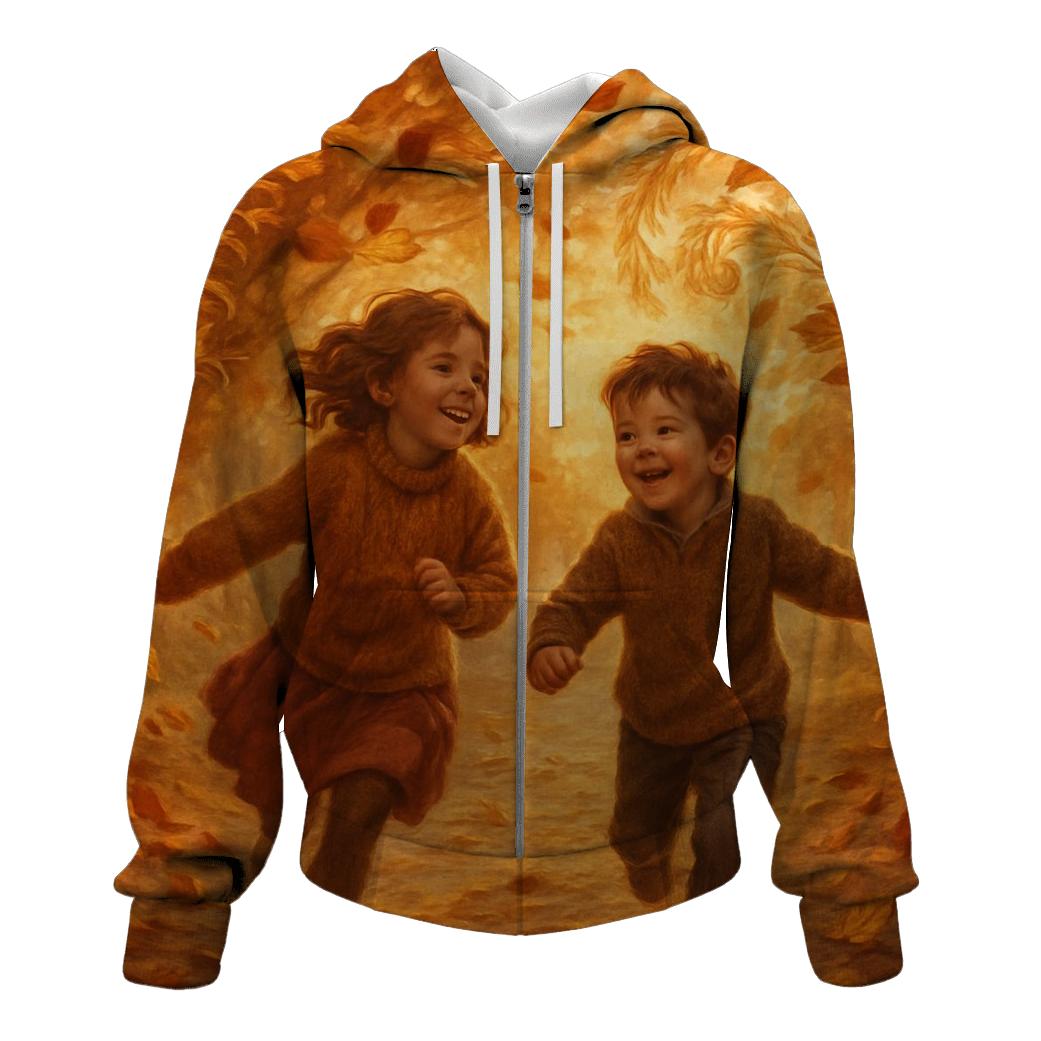 Sunlit Leaf Parade custom hoodies