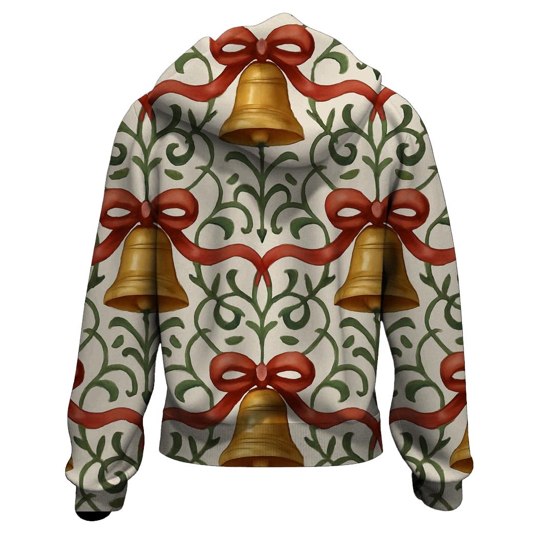 Bell And Ribbon Fretwork On Ivory Background hoodie designs