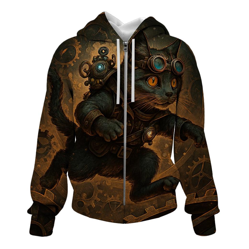 Clockwork Explorer Cat pullover hoodies