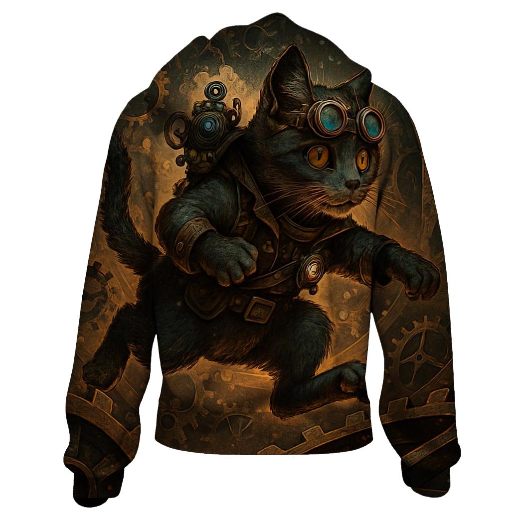 Clockwork Explorer Cat pullover hoodies