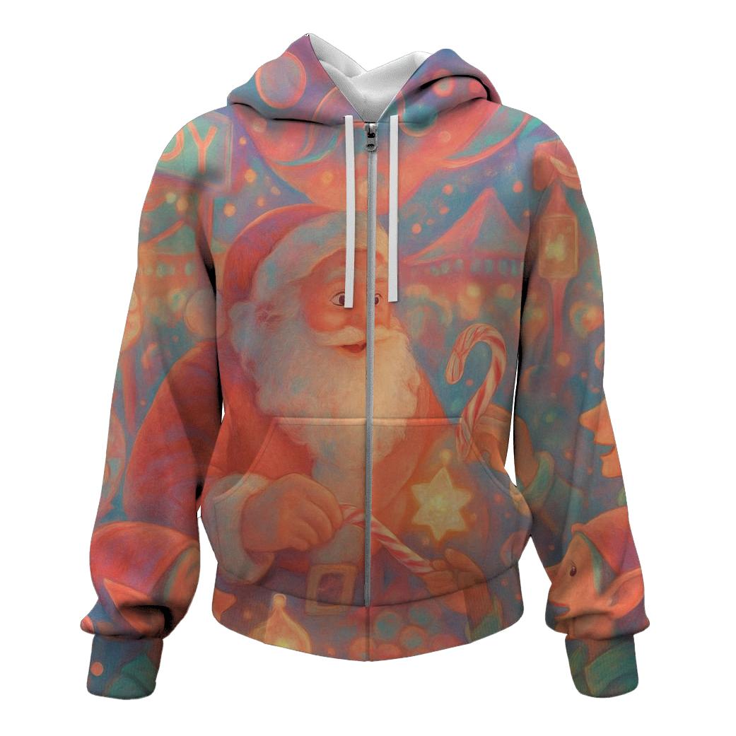 Santa At The Neon Candy Market hoodies fashion