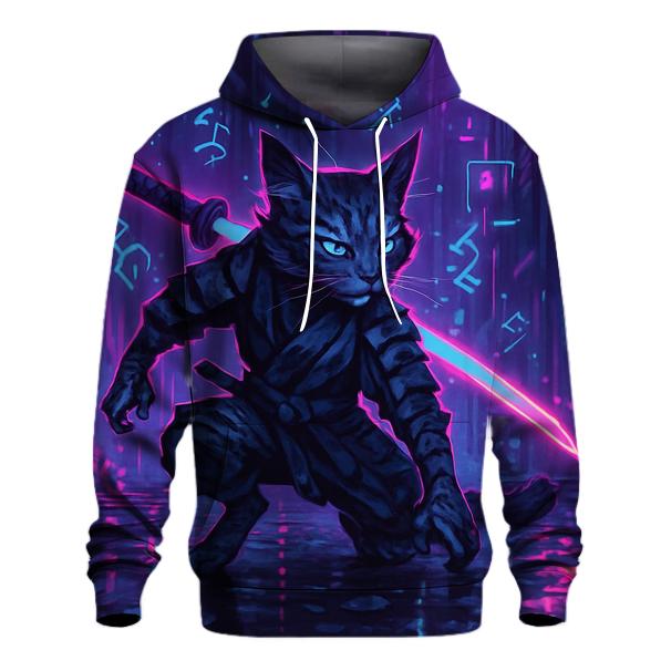 Neon Alley Samurai Cat custom hoodies