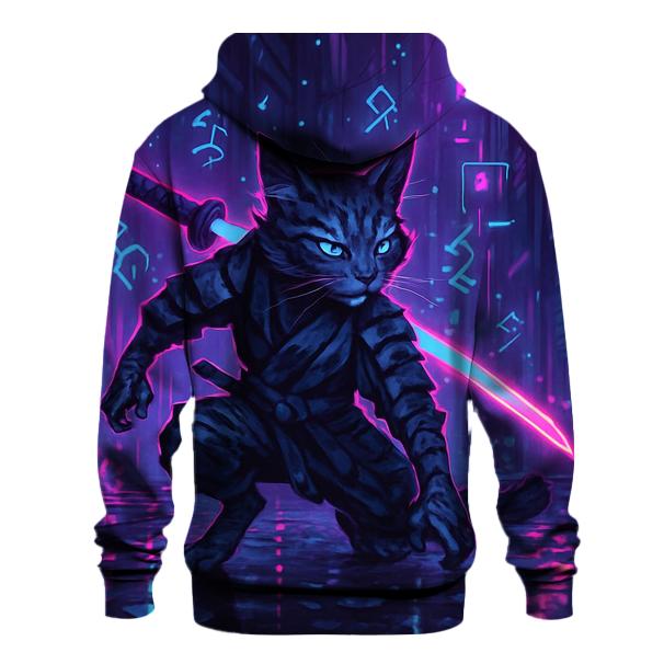 Neon Alley Samurai Cat custom hoodies