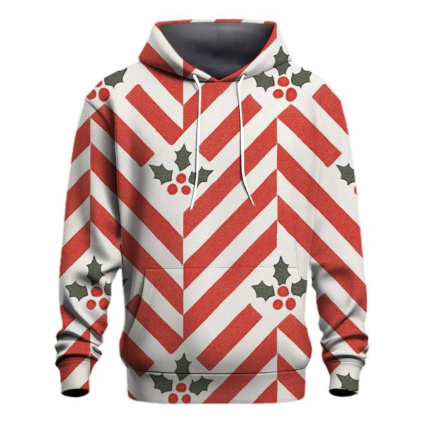 Candy Cane Chevron On White Background hoodie styles
