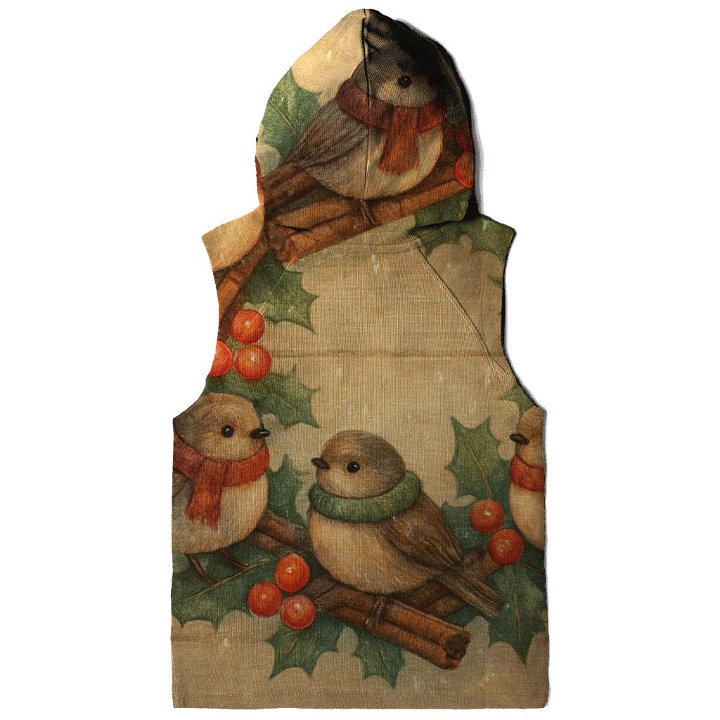 Wreath Of Woodland Snowbirds heavyweight hoodies