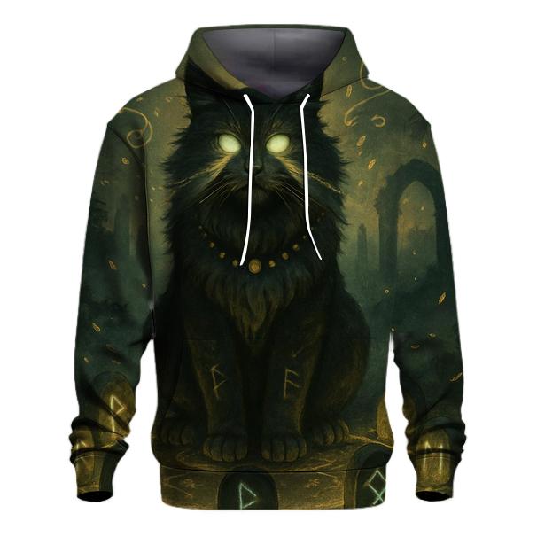 Mystic Runestone Guardian Cat printed hoodies