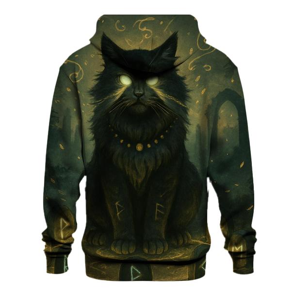 Mystic Runestone Guardian Cat printed hoodies