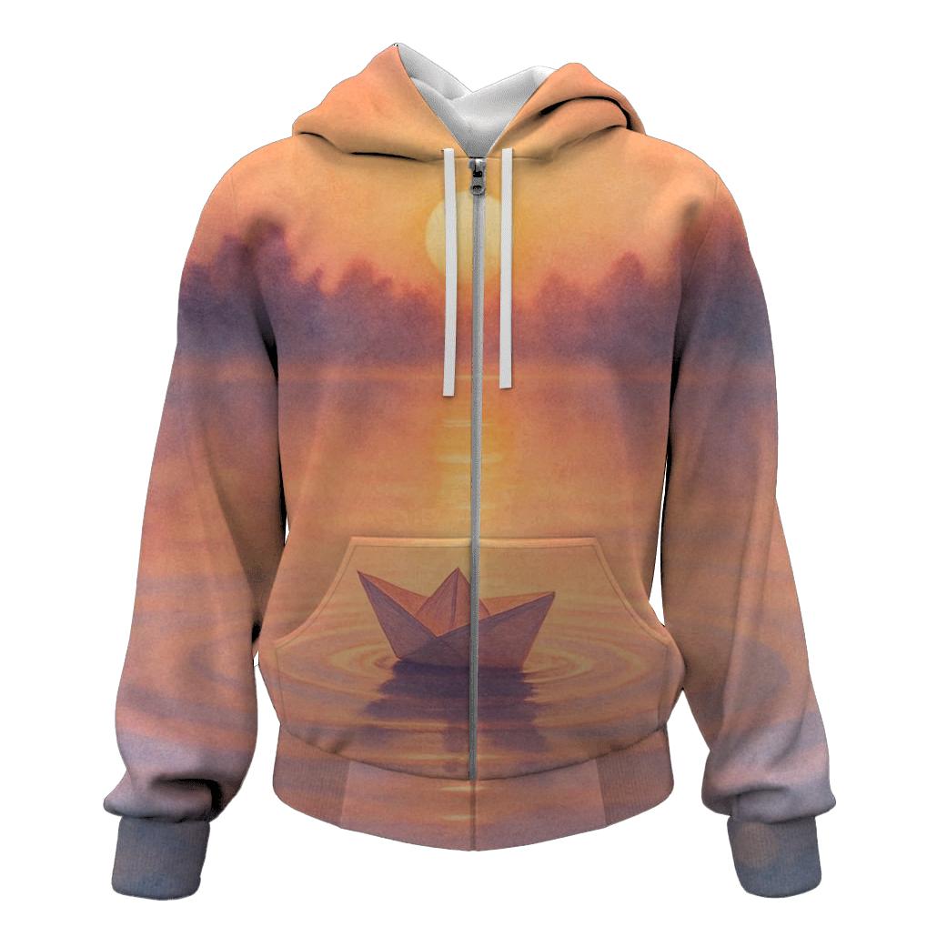 Paper Boat Afterglow lightweight hoodies