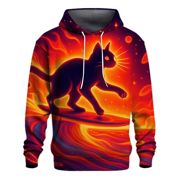 Surfing Solar Flare Cat embroidered hoodies