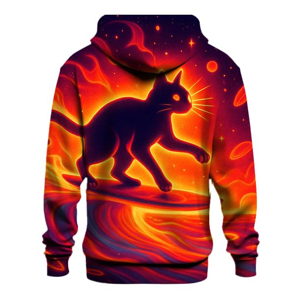 Surfing Solar Flare Cat embroidered hoodies