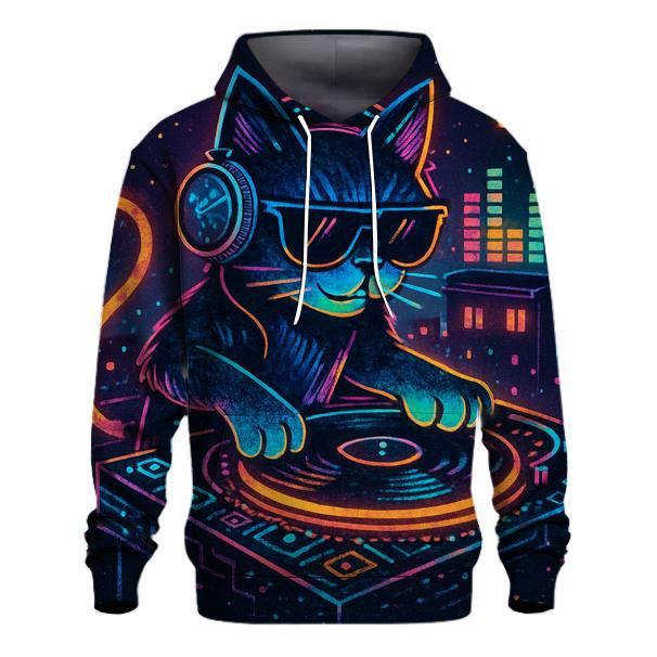 Retro Arcade DJ Cat custom hoodies